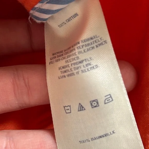 🦋 Lands’ End Canvas Orange Jacket Pea Coat Spring Casual Large Medium - Picture 3 of 10